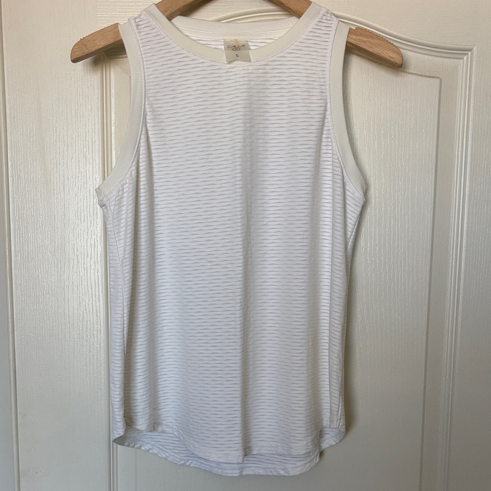 CALIA by Carrie Underwood Ivory Textured Tank Top